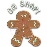 OH SNAP Gingerbread Man Applique Design