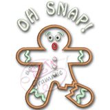 OH SNAP Gingerbread Man Applique Design