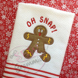 OH SNAP Gingerbread Man Applique Design