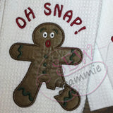 OH SNAP Gingerbread Man Applique Design