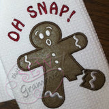 OH SNAP Gingerbread Man Applique Design