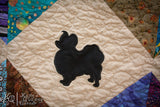 Papillon Dog Silhouette Applique Design