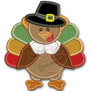 Turkey Pilgrim BOY Applique Design