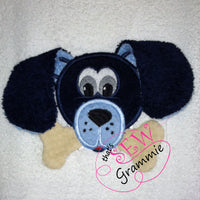 Puppy with Bone 3D Applique Design