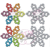 Autism Jigsaw Puzzle Snowflake Applique Design