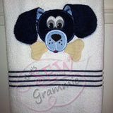 Puppy with Bone 3D Applique Design