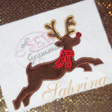 Flying Reindeer Applique Design