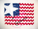 Ric Rac Raggy Flag Applique Design 4th of July