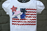 Ric Rac Raggy Flag Applique Design 4th of July