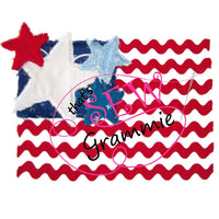 Ric Rac Raggy Flag Applique Design 4th of July