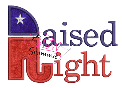Raised Right Applique Design