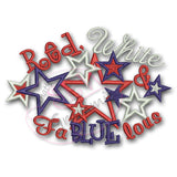 4th of July Applique Design Red White Fa BLUE lous