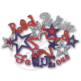 4th of July Applique Design Red White Fa BLUE ous