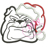Santa Bulldog Applique Design