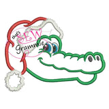 Santa Gator Head Applique Design