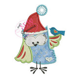 Santa Owl Applique Design