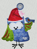 Santa Owl Applique Design