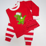 T Rex Santa Applique Design Santa-saurus T-Rex