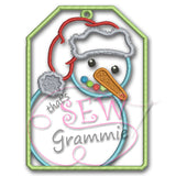 Santa Snowman Gift Tag Applique