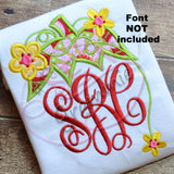 Strawberry Monogram Topper Applique Design