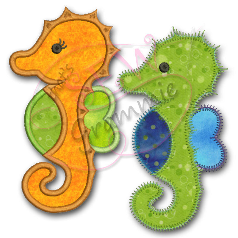 Baby Seahorse Applique Design