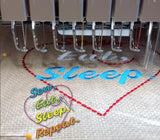 Sew, Eat, Sleep Repeat Embroidery Design