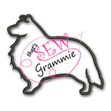 Shetland Sheepdog Silhouette Applique Design