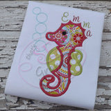 Baby Seahorse Applique Design, Bubble Embellishment Embroidery