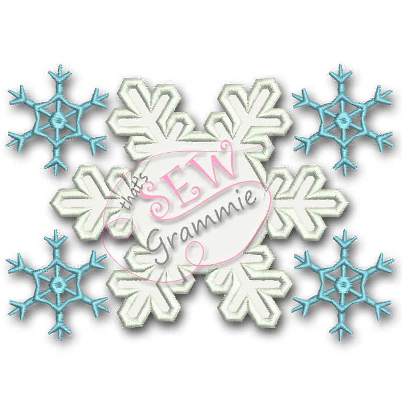 Snowflake Monogram Frame Applique Design