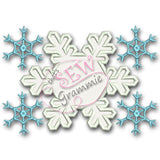 Snowflake Monogram Frame Applique Design