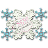 Snowflake Monogram Frame Applique Design