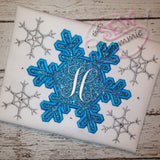 Snowflake Monogram Frame Applique Design