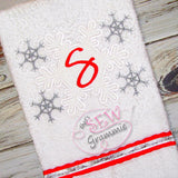 Snowflake Monogram Frame Applique Design