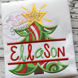 Split Christmas Tree Applique Design