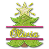 Split Christmas Tree Applique Design