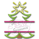 Split Christmas Tree Applique Design
