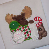 Stocking Moose Applique Design