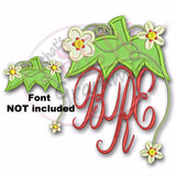 Strawberry Monogram Topper Applique Design