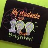 My Students 100 Days Brighter Applique Design