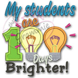 My Students 100 Days Brighter Applique Design