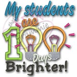 My Students 100 Days Brighter Applique Design