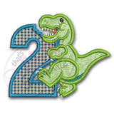 T Rex Birthday Applique Design Number TWO T-Rex