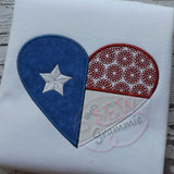 Texas Heart Applique Design