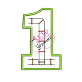 Train Track Number Applique Design ONE