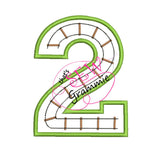 Train Track Number Applique Design TWO