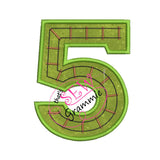 Train Track Number Applique Design FIVE