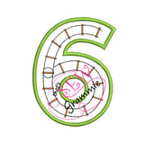 Train Track Number Applique Design SIX