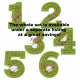 Train Track Number Applique Design FIVE