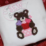 Valentine Bear Applique Design