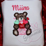 Valentine Bear Applique Design